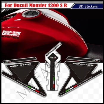 A Ducati Monster 1200 S R 1200S 3D Motoros Matrica Tank Pad Markolatok Matricák Gáz Tüzelőanyag-Készlet Térd Védelmére TankPad