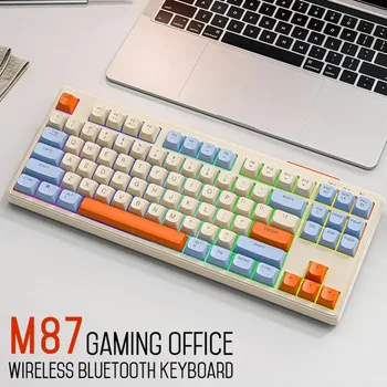 M87 Bluetooth 2,4 Ghz-es Vezeték nélküli Mechanikus Billentyűzet 87 Kulcs a Kettős Mód PBT Keycaps Esports Szerencsejáték-Irodában a Számítógép PC Laptop