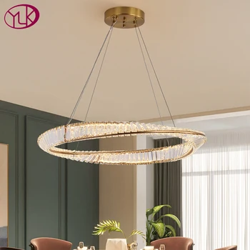 Mobius gyűrű csillár nappali kreatív design modern szabályozható led kristály lámpa luxus lakberendezés lóg cristal csillogás