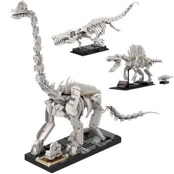 MOC Állat, Hosszúnyakú Dinoszaurusz Csontváz Sárkány Fosszilis Épület-Blokk, meghatározott Tudományos Kutatási Canglong Csontváz Tégla Játékok Gyerekeknek