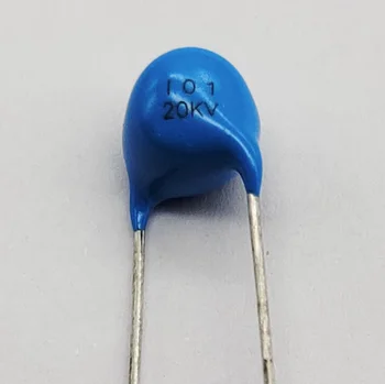 50PCS Magas frekvenciájú kék kerámia chip kondenzátor 20KV 101K 100pF Fhigh-hálózati feszültség kerámia dielektrikum kondenzátor