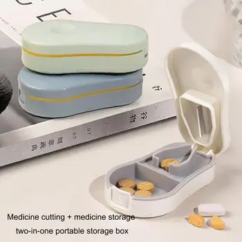 Hordozható Pill Splitter Oszd Gyógyszer Tárolási Tabletta Osztók Vágott Szeletelő Haza Tabletta Esetekben Adagoló Doboz Pirulát utazás