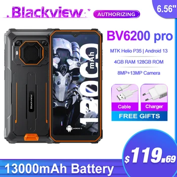 Blackview BV6200 Pro Strapabíró Okostelefon Helio P35 Android 13 Telefon 4GB+128GB 6.56