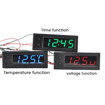 Autó Óra Automotive Univerzális, Digitális Óra Dátum 3 Az 1-ben LCD Kijelző Elektronikus Hőmérséklet Noctilucent Berendezés