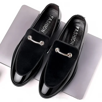 Férfi Fekete Pu Bőr Cipő Designer Férfi Elegáns olasz Férfi Cipő Csúszik A Naplopók Férfi Plus Size Oxford Esküvői Cipő Méret: 48