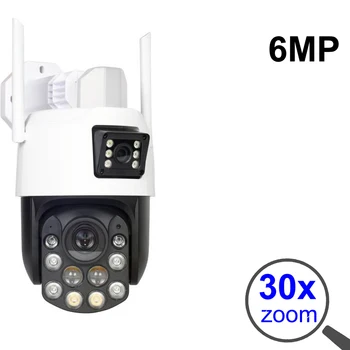 6 mp-es PTZ Wifi IP Kamera Kettős Lencse 30X Zoom-AI Emberi nyomkövető Vezeték nélküli Biztonsági Kamera Biztonsági Védelem