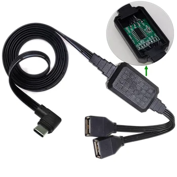 A C-típusú, OTG kábel, adapter,1 férfi csatlakozó 2 USB2.0 nő, Kettős adatátviteli átalakító 20 CM 30 CM 40 CM