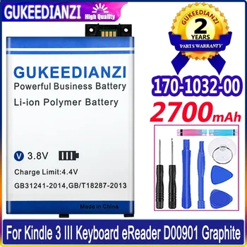 2700mAh 170-1032-00 Akkumulátor Amazon Kindle 3 III Billentyűzet eReader D00901 Grafit 170-1032-01 GP-S10-346392-0100 S11GTSF01A