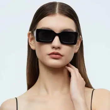 Divatos Cukorka Színű UV400 Védelem Napszemüveg a Nők a Férfiak Y2K napszemüvegek Vintage Árnyalatok Téglalap Napszemüveg