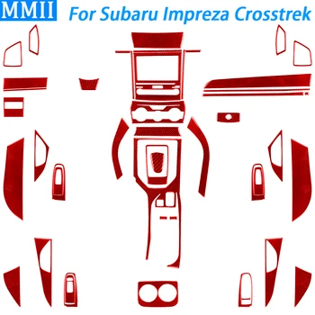 A Subaru Impreza 2017-2022 Crosstrek 2018-22 Piros Szénszálas Sebességváltási Multimédia Panel Beállítása Autó Belső Kiegészítők Matrica