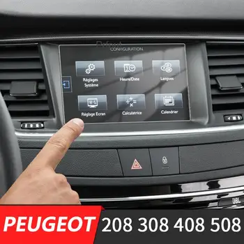 Autó GPS Navigációs Képernyő Üveg Acél Védőfóliát A Peugeot 308 2016-2019 Ellenőrzés az LCD-Képernyő Matrica