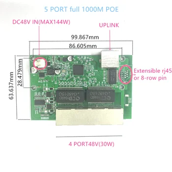 5 POE 1000M Port 8 Poe 10/100/1000M Ipari Kapcsoló gigabit switch 5 gigabit switch gigabit switch POE SWITCH, 48V 1000M