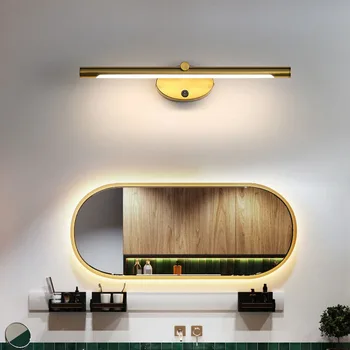 A Modern LED Fürdőszobai Fali Lámpa Fürdőszoba Hardver Fali Gyertyatartó Érintse meg A Kapcsolót Hálószoba LED Fürdőszoba Kád Tükör Vonal Lámpa