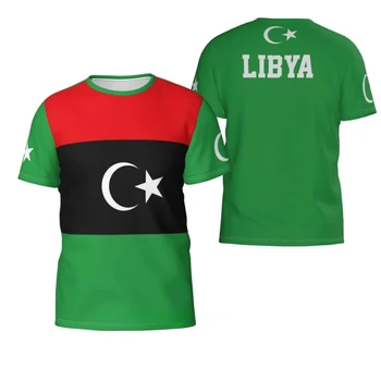 Egyéni Név Szám Líbia Ország Zászló, póló Ruha póló Férfi Női Pólók Felsők Foci Szurkolók Ajándék