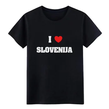 Imádom Slovenija póló Férfi Kötött Standard Érdekes Humor Nyári Eredeti Póló