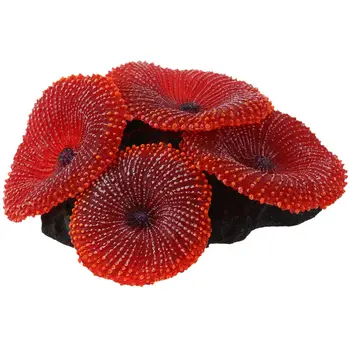Mesterséges Akvárium, Akvárium Dekoráció Korall-Tengeri Növény Dísz Szilikon Mérgező Vörös