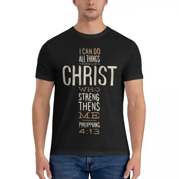 Idézet Minden Dolgot meg Tudok Tenni Krisztus által, Aki Megerősít Engem, Póló, Férfi Pamut Újdonság a T-Shirt O Nyak keresztény Póló