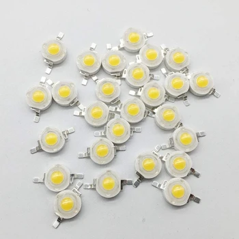 100-as LED Gyöngyök Természetes Fehér LED 1W Nagy teljesítményű Lámpa Chip 4000K LED Chip