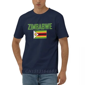 100% Pamut ZIMBABWE Zászló Betű Tervezés Rövid Ujjú póló Férfi Női Unisex Ruha T-Shirt Felsők Pólók 5XL