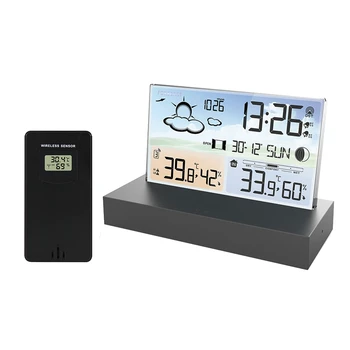 Időjárás Állomás Hőmérő Elektronika Asztali Ébresztőóra Akkumulátor Vezeték Nélküli Érzékelő