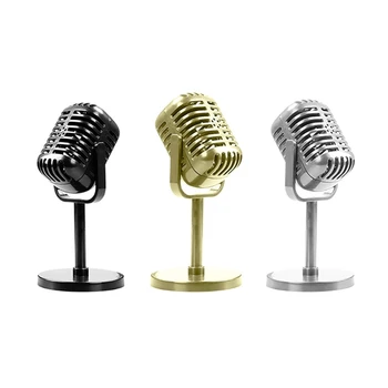 Mikrofon Kellékek Modell Retro Mikrofon Színpadi Asztal Dekoráció Gyerekeknek Fél, Mintha