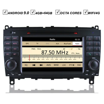 7 Hüvelykes Autós DVD-GPS-Játékos Android 10 Mercedes Benz CLK W209 CLS W219 Rádió 4GB+64 gb-os BT Kamera Bemenet Wifi Ült Navi Sztereó DAB