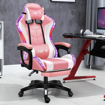 szék irodai szék Profi Számítógép Szék LOL Internet Kávézó Racing Szék RGB világítás lámpa elforgatható gamer szék