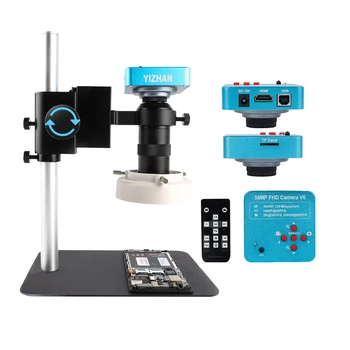 Videó Mikroszkóp 38MP USB-Ipari Mikroszkóp 1080P 60FPS 130X C-mount Objektív LED Javítás Forrasztás Chip