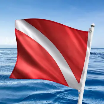 Hajó Lobogó szerinti Jelölő 20inch x 24inch Figyelmeztetés Zászló Piros-Fehér Zászló Búvárkodás