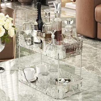 Csésze Tároló Polc Nappali Asztal Tea Design Luxus Átlátszó Tedd Tea Szett Állvány Étkező Asztal Dupla Víz Csésze Jogosultja
