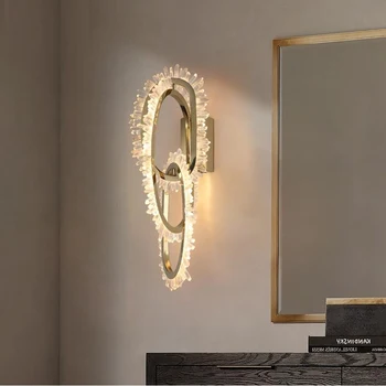 Nappali fali lámpa luxus kristály világítás rozsdamentes acél kézzel készített tervező profilozott fali dekoratív lámpák