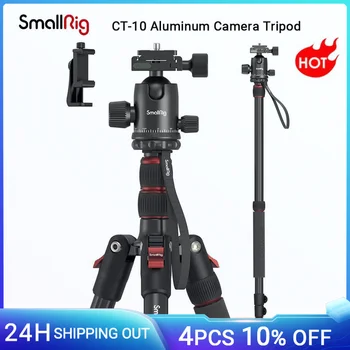 SmallRig CT-10 Alumínium Kamera Állvány Összecsukható Alumínium Állvány & Egylábú, 360°Labdát Fej Levehető a DSLR Fényképezőgép, Telefon -3935
