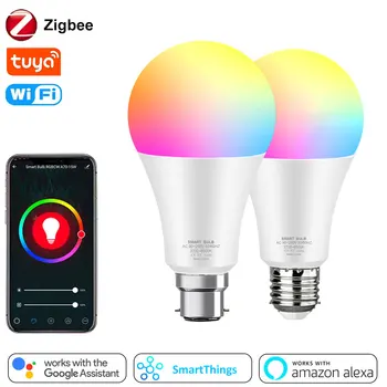 Zigbee LED Izzó E27 Wifi Smart Lámpa B22 RGB Szabályozható Izzók RGBW RGBCW 110V, 220V hangvezérlés Működik, Alexa, a Google Haza
