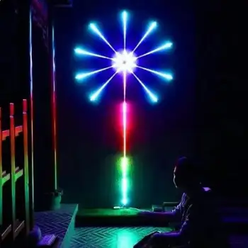 Tűzijáték LED Szalag Világítás RGB Meteor Tűzijáték Lámpa Bluetooth ALKALMAZÁS, Vezérlés Esküvői Karácsonyi Party Nyaralás Karácsonyi Fények
