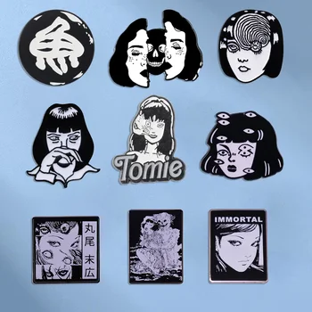 Ito Junji Tomie Halhatatlan Zománc Pin Anime Fém Jelvény Hajtóka Csapok Női Melltű Póló, Pulóver, Ékszerek, Kiegészítők