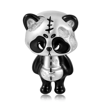 925 Sterling Ezüst Erőszakos Baba Király Panda, Fekete Színű Gyöngy Varázsa Diy Karkötő Gyöngy Medál Szülinapi Ajándékok, Ékszerek