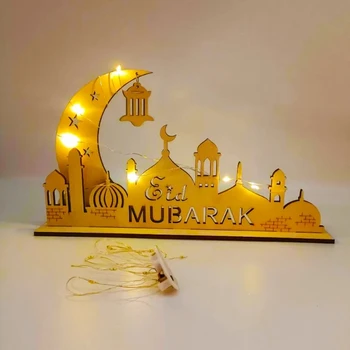 Eid Mubarak LED Fa Dísz Ramadan Dekoráció Otthon 2023 Iszlám Muzulmán Ramadan Kareem Party Kellékek Eid Ajándékok