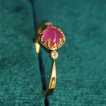 Tervező eredeti új gyémánttal kirakott rózsaszín gem finom állítható gyűrű a nők, hölgyek gótikus varázsa bankett ezüst ékszerek