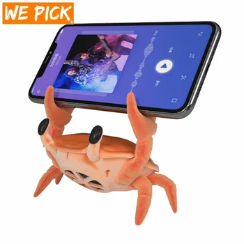 WePick NEM.27 Vicces Rák Mini Vezeték nélküli Bluetooth Hangszóró, Mobiltelefon tartó tolltartó Rák Asztali Állvány, Sztereó Mélynyomó