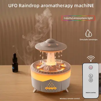 UFO Esőcsepp Párásító Víz Csepp Levegő Párásító USB Aromaterápiás Illóolajok Illata Befúvó Háztartási Köd Készítő Haza D