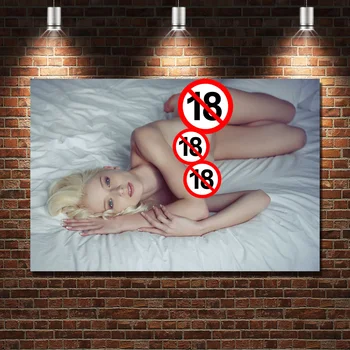 A Szőke Modell A Pornográfia Szexi Lány Cenzúrázatlan Poszterek, Fali Dekor Art Vászon Festmények, Otthon, Lakberendezés