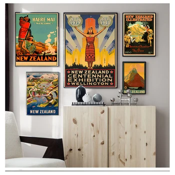 Festmény Vintage Falon Képek Kraft Plakátok Bevont Fal Matricák Lakberendezési Gyerek Ajándékot, Új-Zéland Zermatt Birds Vászon